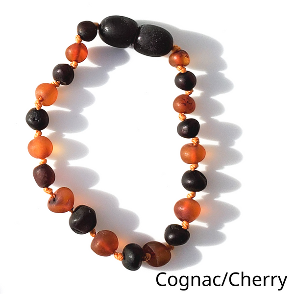 COGNAC/CHERRY Raw Baltic Amber Baby | Child Bracelet