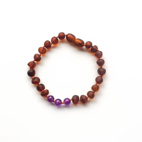 RAW COGNAC AMBER + AMETHYST Bracelet