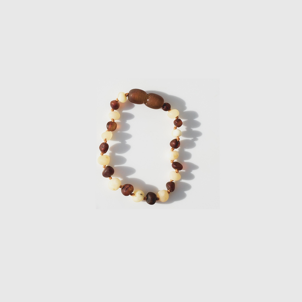 MILK/COGNAC Raw Baltic Amber Baby | Child Bracelet